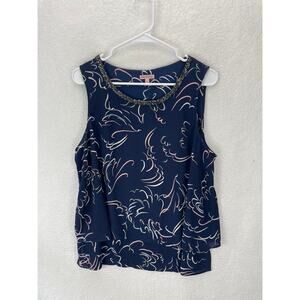 Juicy Couture Tank Top‎ Sleeveless Scoop Neck Camisole Rhinestone Chiffon XL